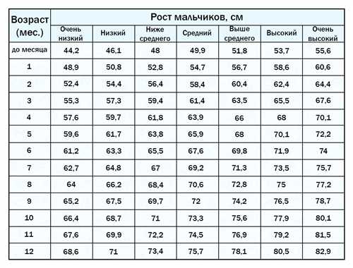Рост ребенка от месяца к месяцу — особенности и нормы развития